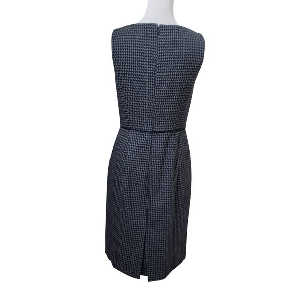 Talbots Size 4 Gray & Navy Blue Houndstooth Tweed Sheath Dress, Never Worn - Picture 5 of 16
